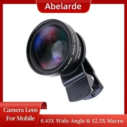Multi Functions Mobile Phone 37MM Lens 0.45X Wide Angle Len & 12.5X Macro HD Camera Lens Universal For Android Phone Smartphone