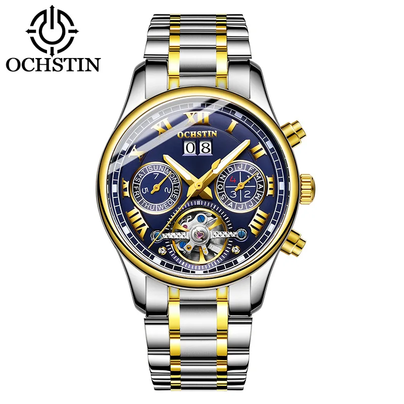 Ochstin new tourbillon automatic mechanical watch solid steel belt men's high-end mechanical men's watch**