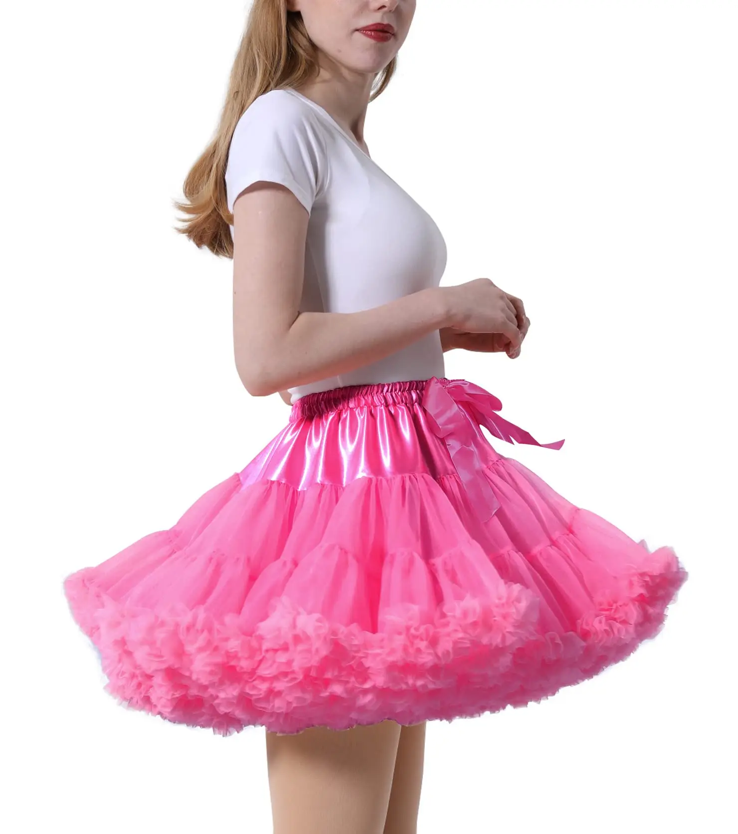

Petticoats for Women Tutu Skirts Elastic Waist Chiffon Princess Soft Ballet Dance Cosplay Lolita Fluffy Skirt