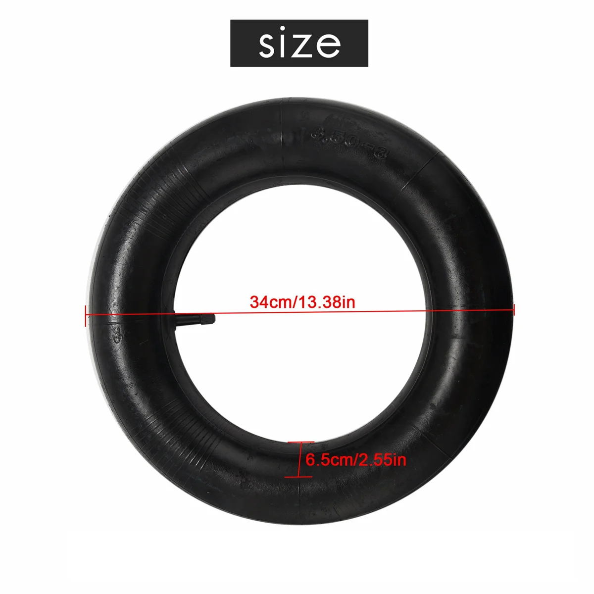 

A24I Wheelbarrow Inner Tube 3.50-8 Heavy Duty Rubber Inner Tube Replacement with Tr13 Valve Stem Garden Cart Inner Tube B