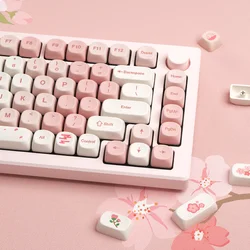 XVX Sakura 143-Key MOA Profile Dye-Sub PBT Keycap Set Pink Girl Keycaps Cadeau voor Gaming Mechanisch Toetsenbord