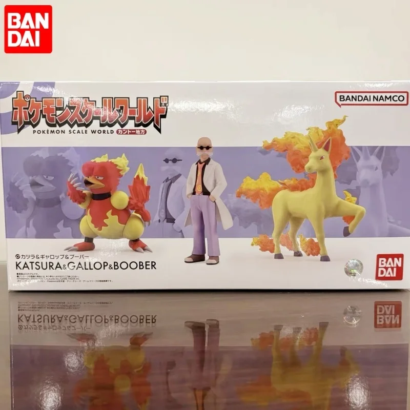 Anime Bandai Pokemon Scale World Kanto Region Cinnabar Gym Katsura Rapidash Magmar Action Figure Monster Shokugan Pvc Gift Toys