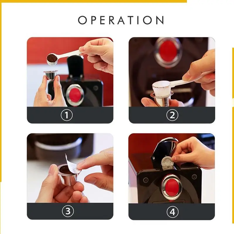 A92P 1 упаковка многоразовых капсул Nespresso с 100 крышками из фольги — многоразовые капсулы для кофе из нержавеющей стали для машин Nespresso