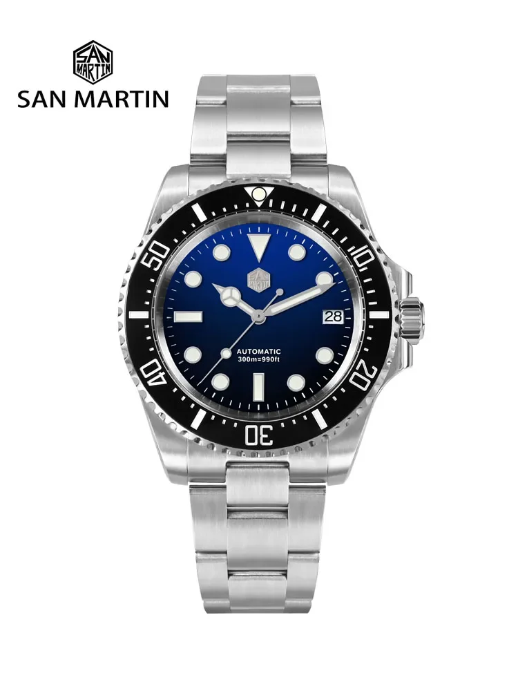 

San Martin 39mm Men Dive Watch Enamel Dial NH35 Automatic Mechanical Watch 316L Sapphire Waterproof 300m 3H Date Window SN0111