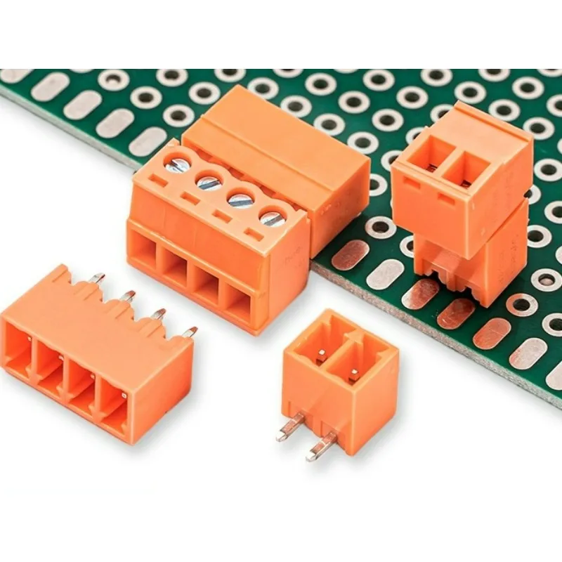 20Pairs solder plate wiring 2EDG-3.81mm plug-in and unplug  orange straight needle VC seat RC curved needle seat complete set
