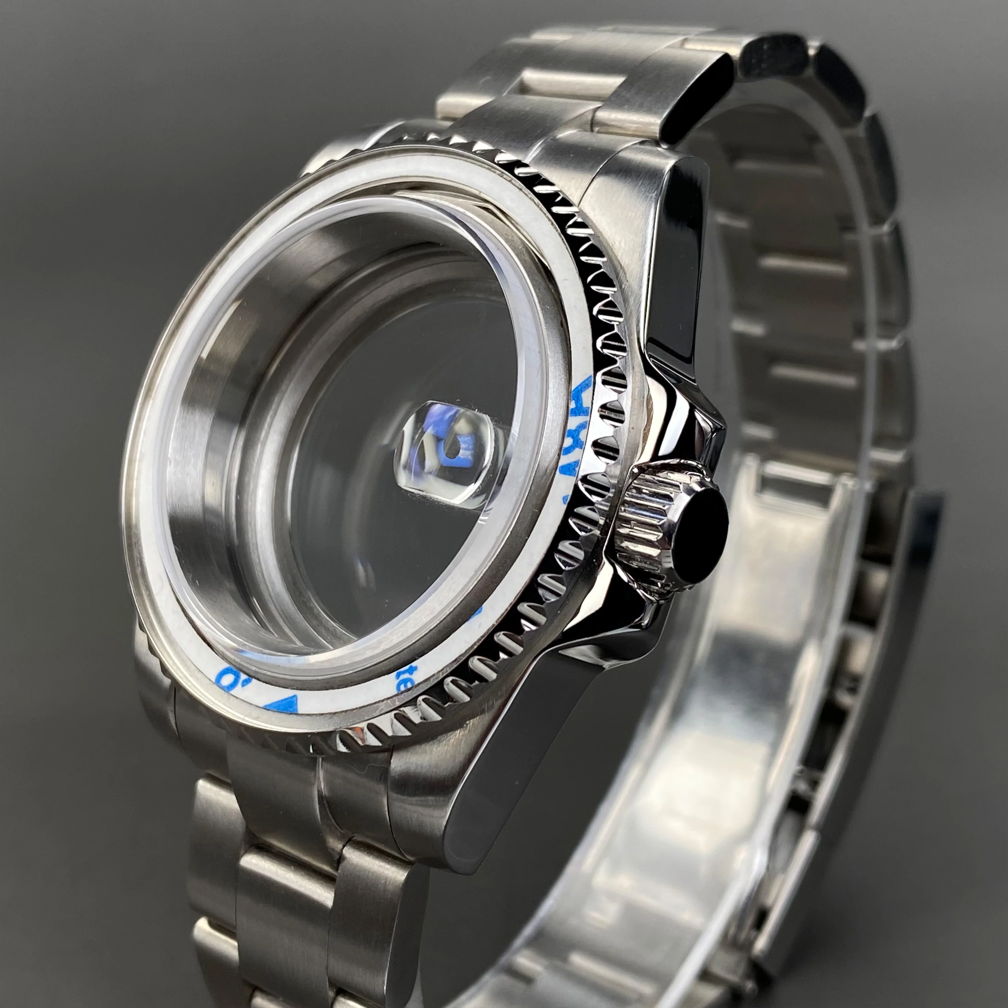 NH35 時計ケース 40 ミリメートルサファイアクリスタルステンレス鋼 120 クリックケース NH35 NH36 NH38 ムーブメントアクセサリー 28.5 ミリメートル nh35 ダイヤル