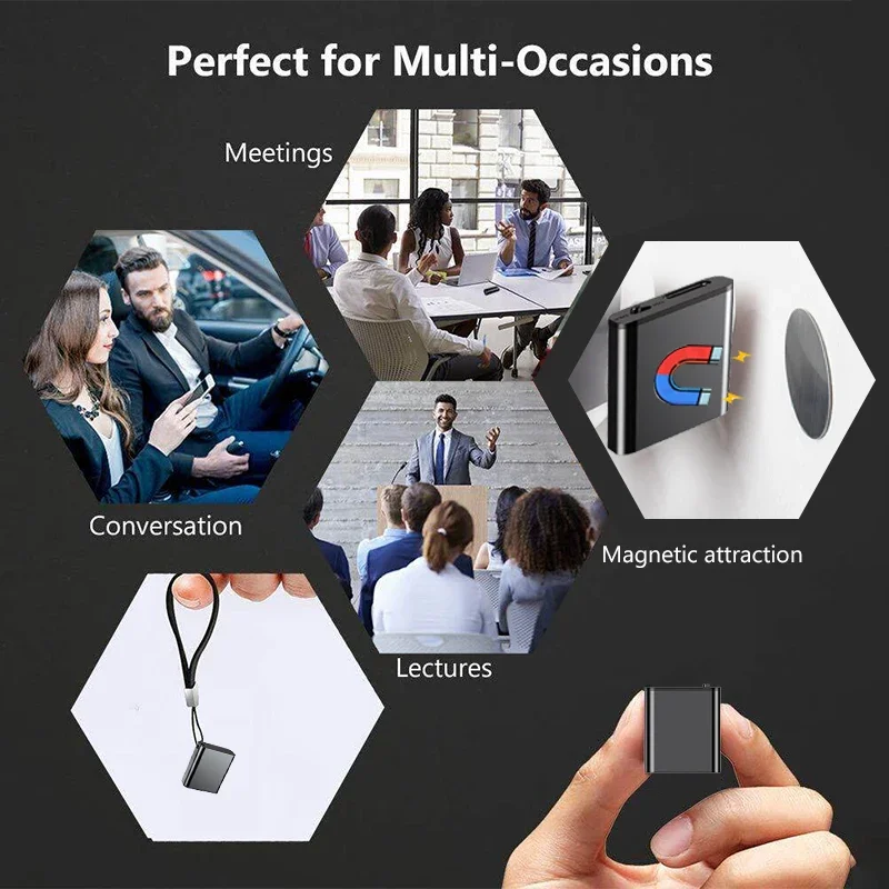 Ultra-Thin Mini Voice Recorder Digtal Record Micro Professional Sound Activated Dictaphone Small Player Recorder Device