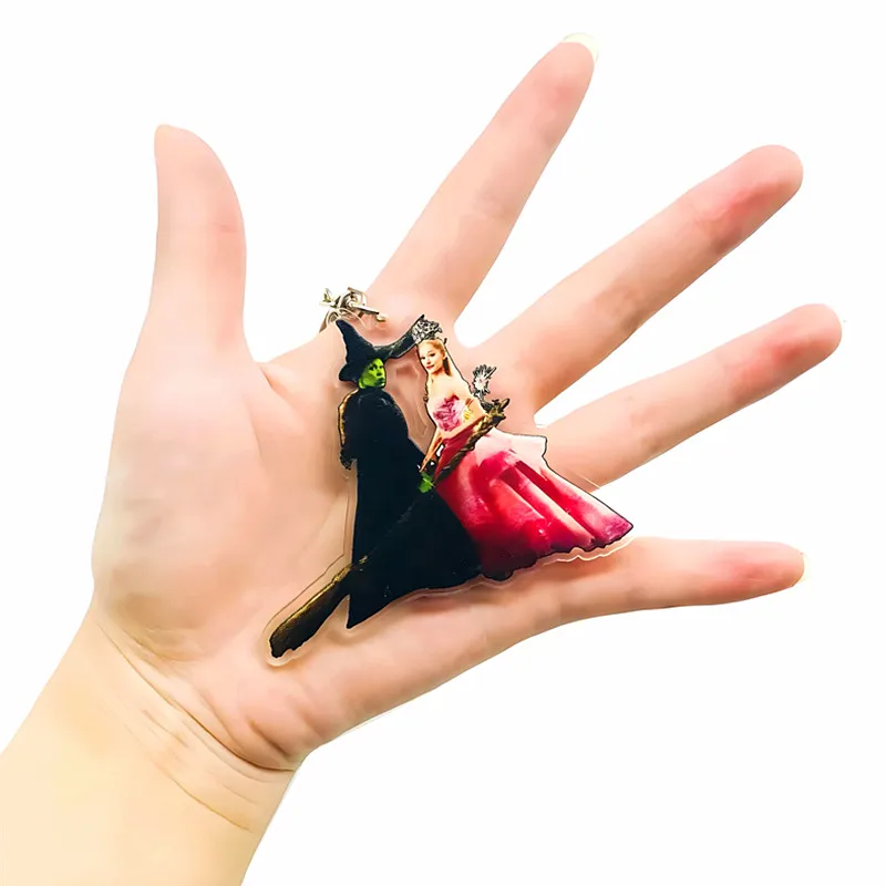 6 accesorios de llavero de bruja mágica Glinda Efba, regalo de Navidad decorativo acrílico para hombres y mujeres