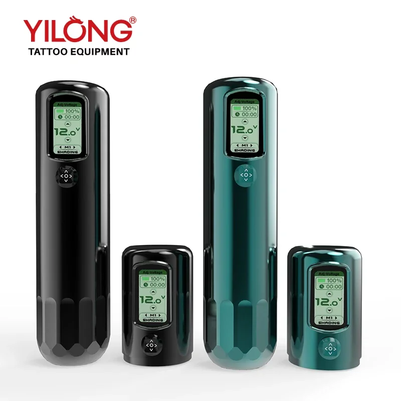 Yilong Professional Wireless Tattoo Pen Machine 4.0mm Stroke Rotary Brushless Motor With 2500mAh Battery LED Digital Display