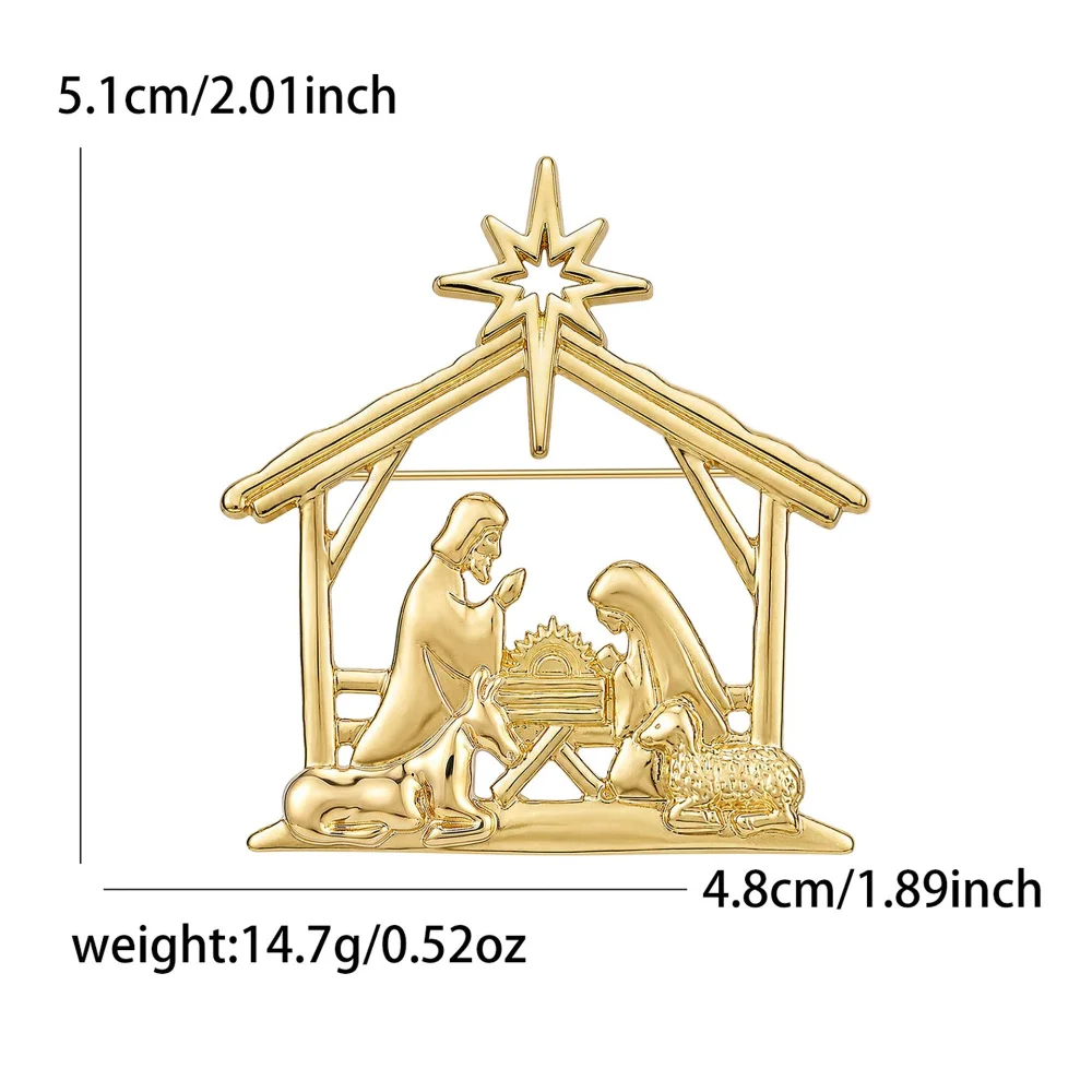 Broszka z motywem Sceny Narodz – Brooch Pin Gold recenzja i cena