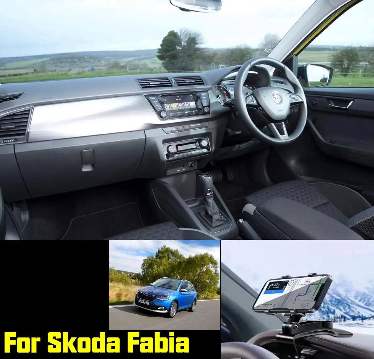 

Автомобильная навигационная подставка для мобильного телефона Skoda Fabia можно установить на зеркале заднего вида, приборную панель и солнцезащитный козырек.