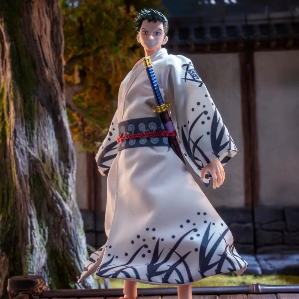 

One piece SHF Anime NEW Handmade Knife God Shimotsuki Ryuma Kimono coat clothes Built In Iron Wire Is Suitable for 1/12 Toys