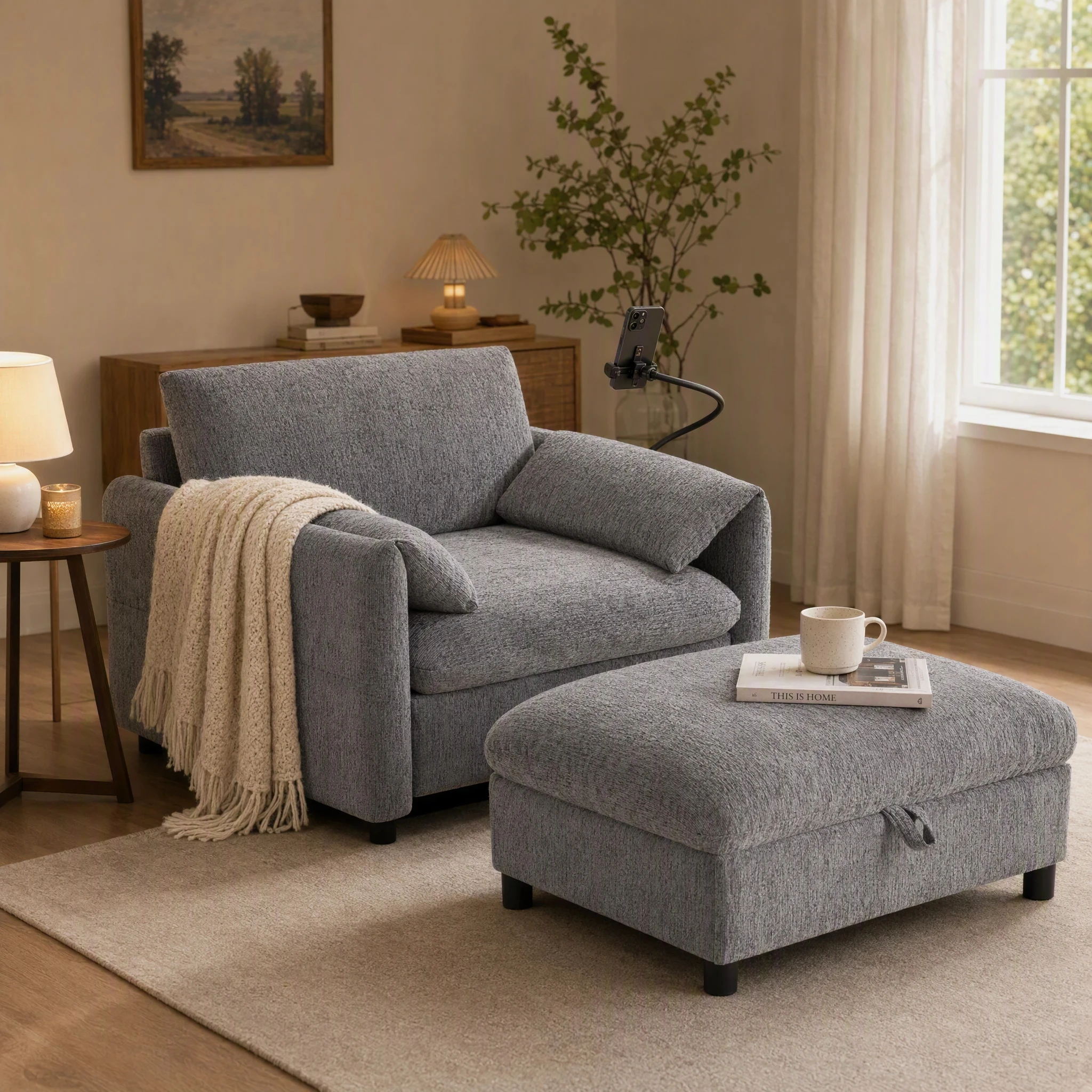 Office Furniture For Small Spaces - Fauteuil moderne avec repose-pieds de rangement