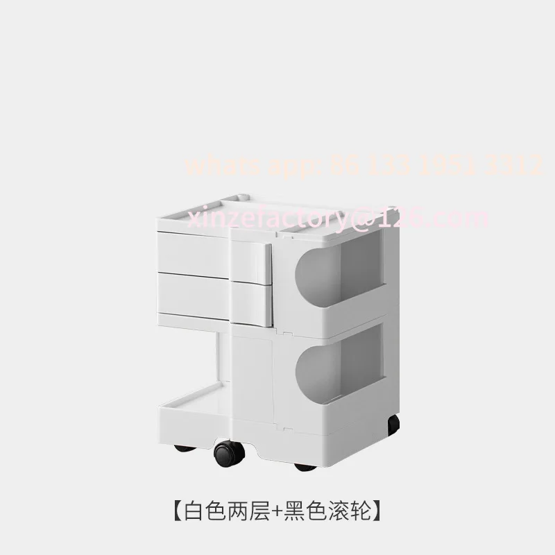 

Ins wind bedside table Nordic 360 rotating storage cabinet locker mobile trolley Internet celebrity vintage bedroom