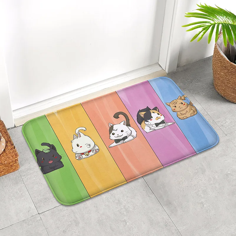 

Cute kitten absorbent foot mat, soft and comfortable, thick flannel mat, entrance mat, decorative small carpet hall
