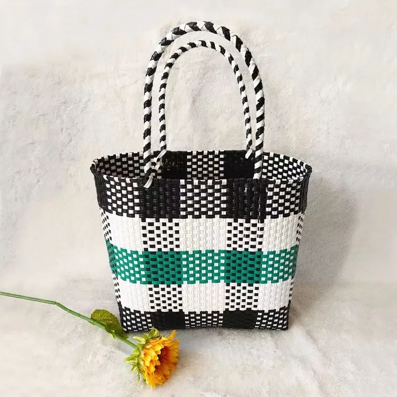 

2024 Handmade Bag Boutique Weaving Cabbage Basket Shopping Large Capacity Colored Handheld Female Bag Beach Gift Cute