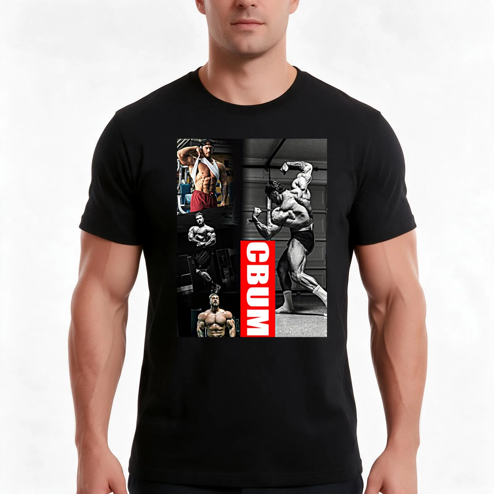 cbum-Chris Bumstead T-Shirt, Summer Casual Cotton Tee, Oversized Streetwear Tops, Vintage Graphic Print, Loose Fit Short Sleeve