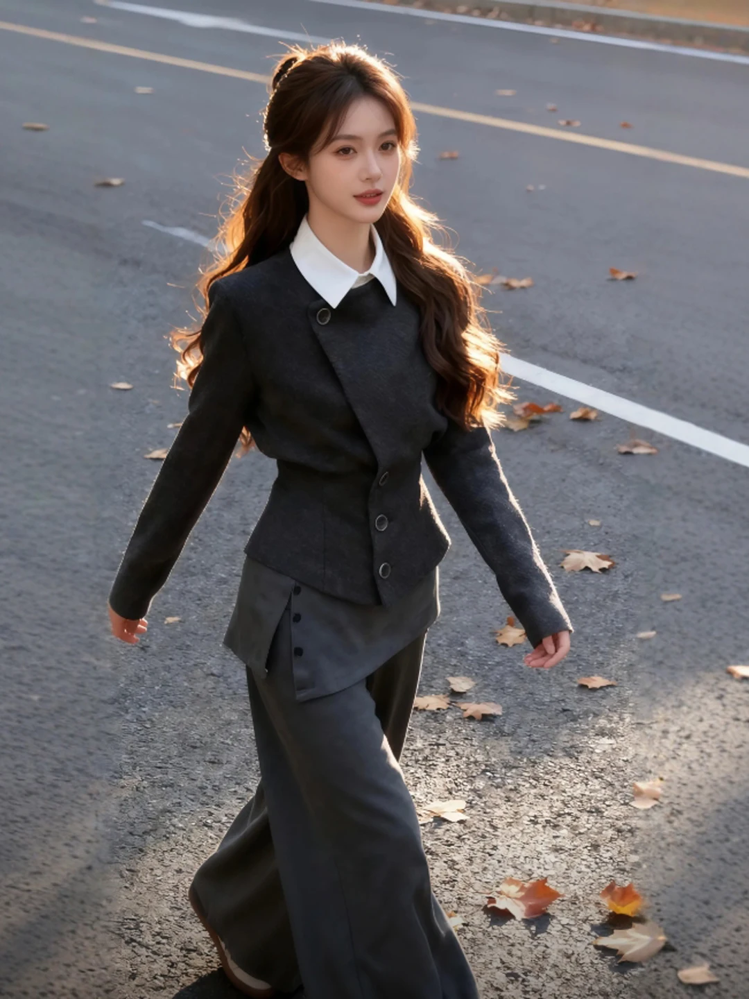 

Корейская модная верхняя одежда с эффектом утяжки талии, имитация двухслойности, топ для похудения, весна 2026, сезонная коллекция, женская, премиум-качество