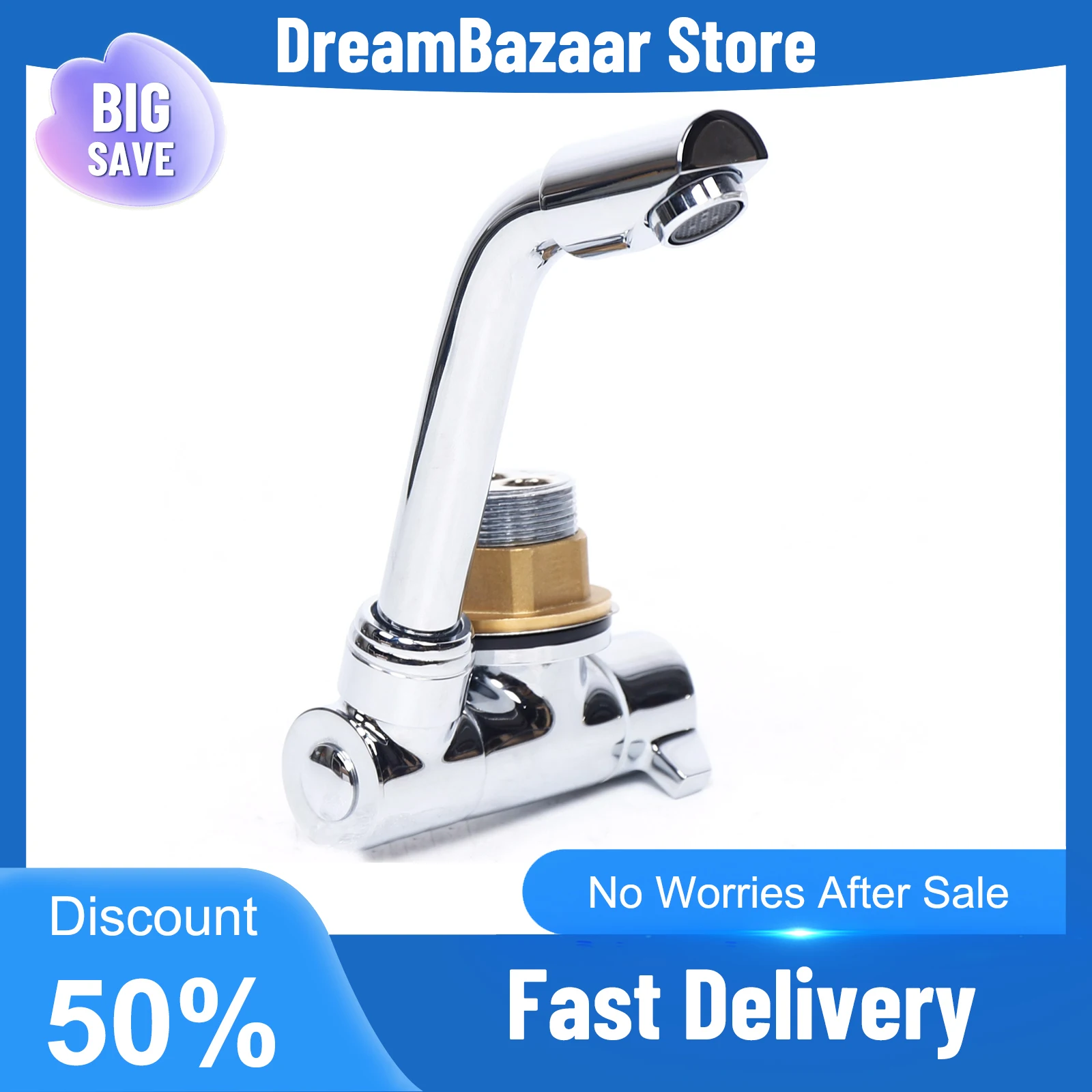 Folding Faucet 360° Rotation 180° Up Down Anti-leak Ceramic Valve Core Water-saving No Splash Easy Installation Adjustable Flow