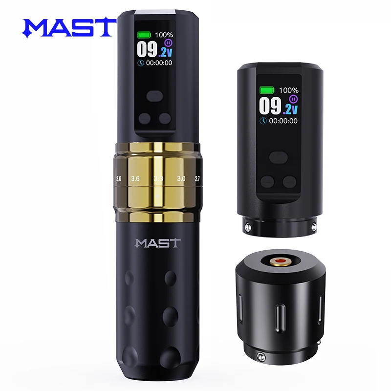 Mast Fold2 PRO 2.4/2.7/3.0/3.3/3.6/3.9/4.2mm Strokes 2000mAh Capacity 2pcs Battery With RCA Connector Wireless Tattoo Machine