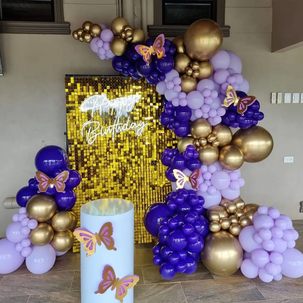 

127pcs Purple Balloon Garland Arch Set Colorful Latex Balloon Suitable for Birthday Baby Gift Wedding Party Decoration