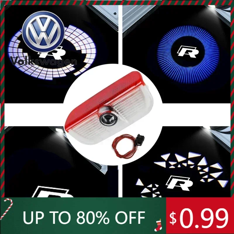 

Новинка 2026: 2 шт. проекционных LED-ламп-подсветок на двери автомобиля для Volkswagen R-Line, Golf, Tiguan, Polo, Bora