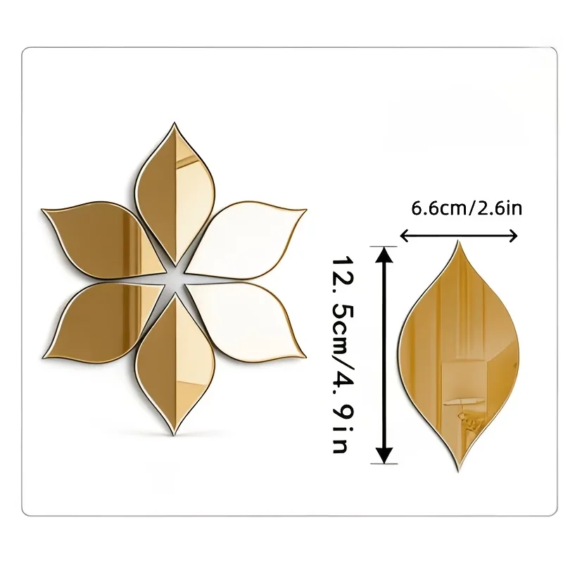 6/12/24pcs Water Drop Shaped Mirror Stickers, DIY Detachable Wall Decorative Mirror, Home or Office Wall Art Stickers
