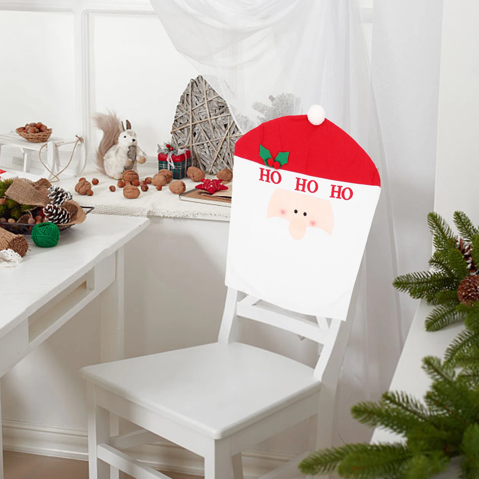 

Christmas Seat Cover Slipcover Chair for Supplies Tree Cloth Protector Home Decoration