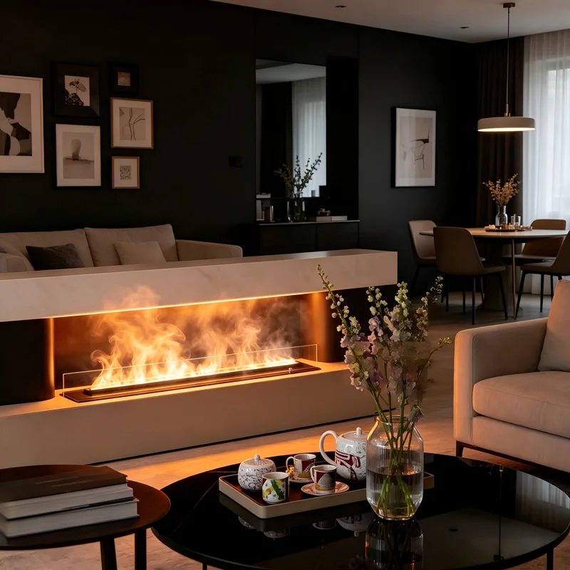 Artificial Water Vapor Fireplace 100cm,Wall Mounted & Free Standing,Color Changing Flame,Modern Ambiance chimenea electrica