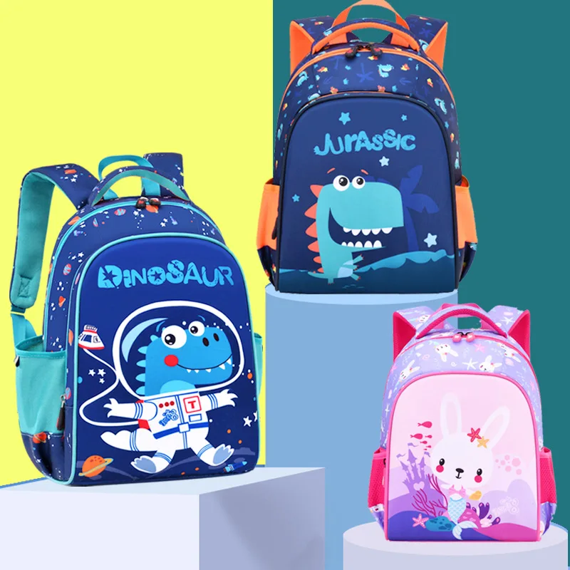 Mochilas escolares impermeables para niños y niñas, mochila ortopédica de dibujos animados para escuela primaria, bolsa para libros para niños de 1