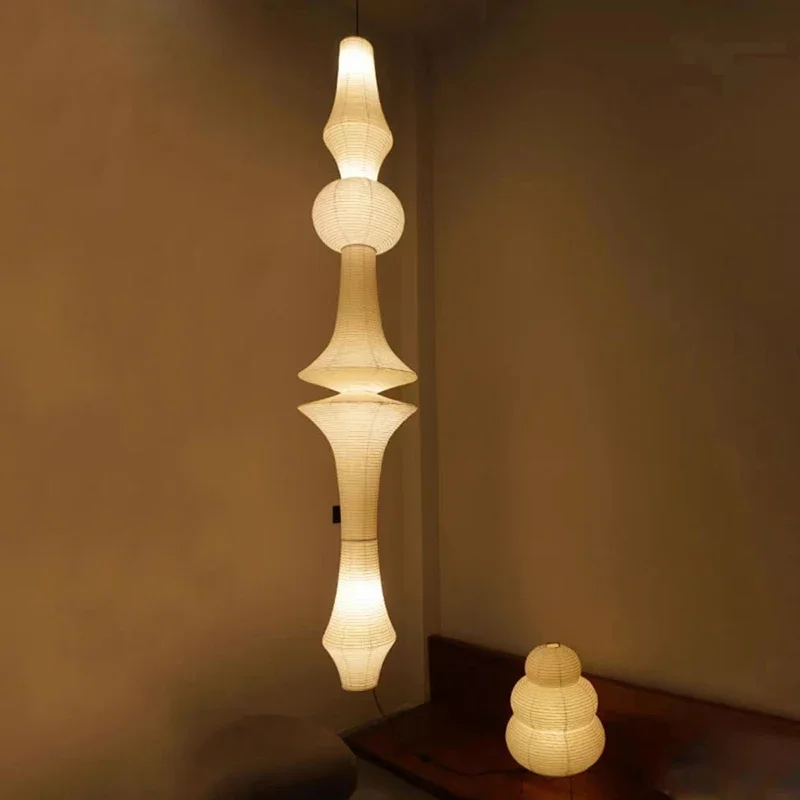Lámpara colgante Noguchi, lámpara colgante de arroz Akari japonés para dormitorio, sala de estar, Hotel, escaleras, Loft, lámpara colgante de papel de arroz