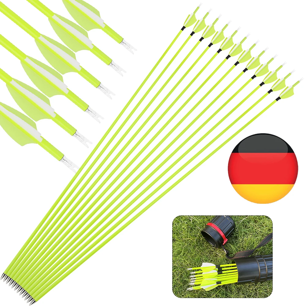 Image of 12 stücke SP1500 Mixed Carbon Pfeil 1,75 "Gummi Feder ID 4,2 30" Welle für Bogenschießen Bogen Outdoor Jagd schießen Ziel Praxis