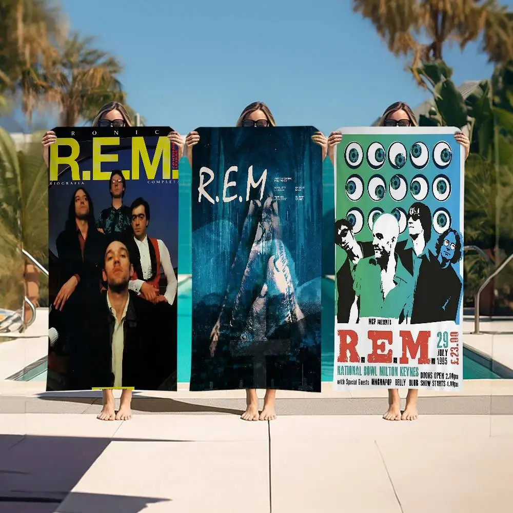Rock Band REM Alternative Microfiber Beach Towel Absorbent Quick dry Soft Yoga Swimming Resort Mountain Climbing Towel