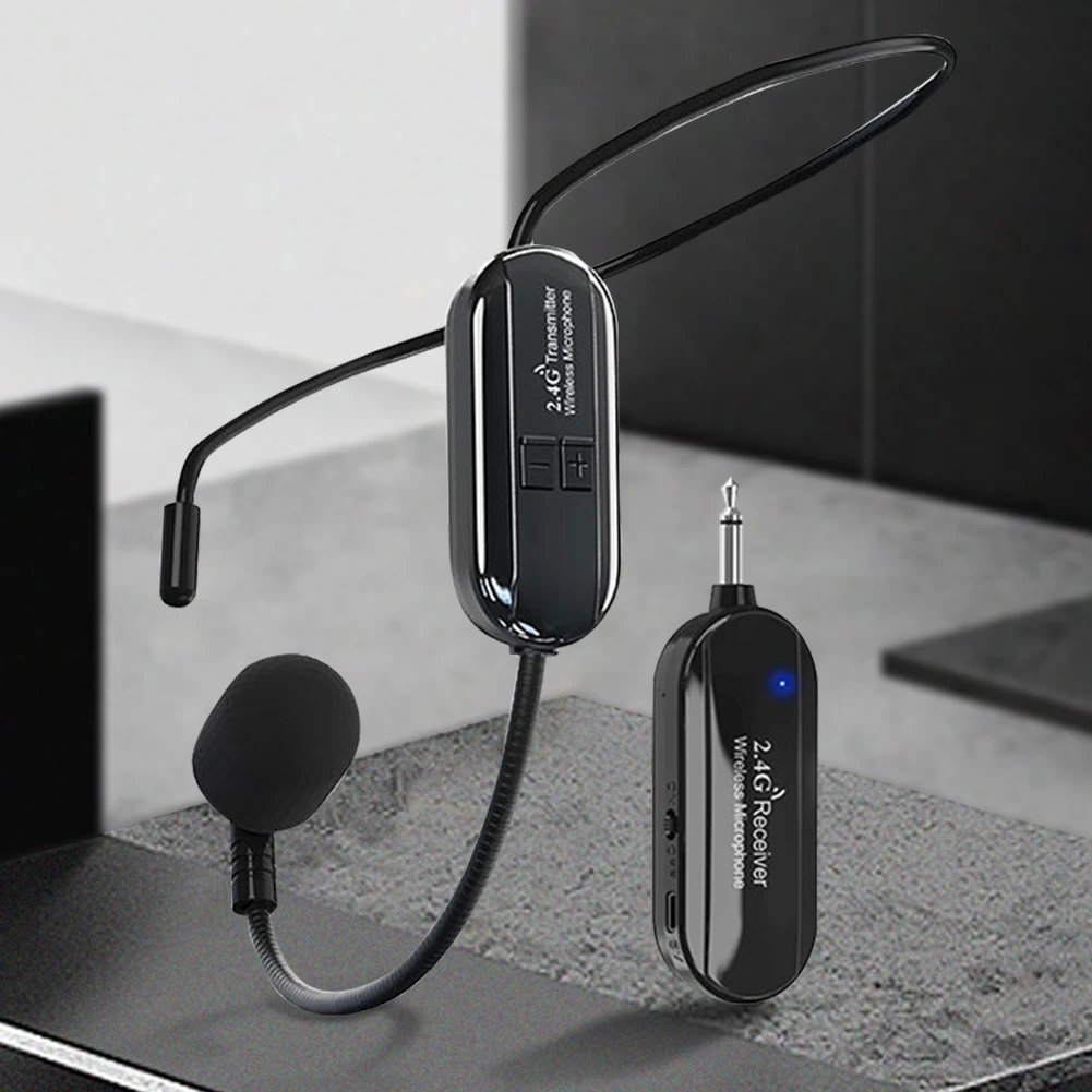 

2.4G Wireless Headset & Handheld 2 in 1 Mic Long Range Mic System Headset Mic for Teaching Stage Performers Fitness Instructors