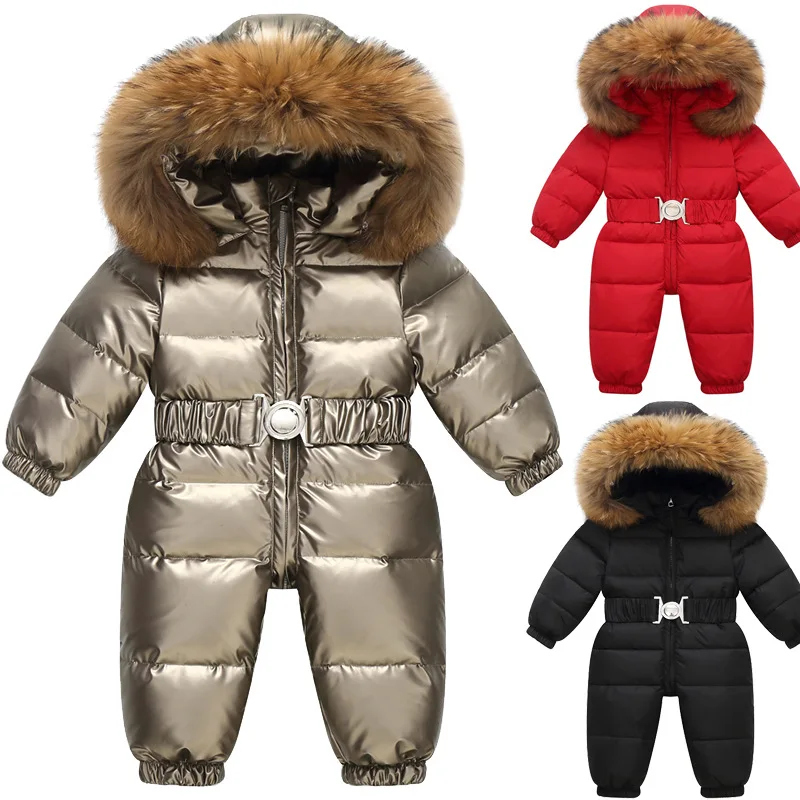 

Thickened Outdoor Skiing Suit Children's Down Jacket European and American Baby One Piece Down Jacket