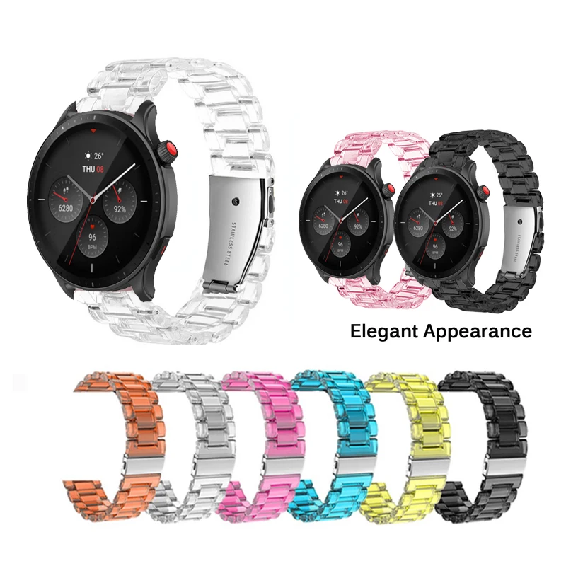 

Transparent Resin Strap Band for Huami Amazfit GTR mini GTR 4 3 Pro GTR 2E 2 / GTS 2 3 4 20mm 22mm Bracelet