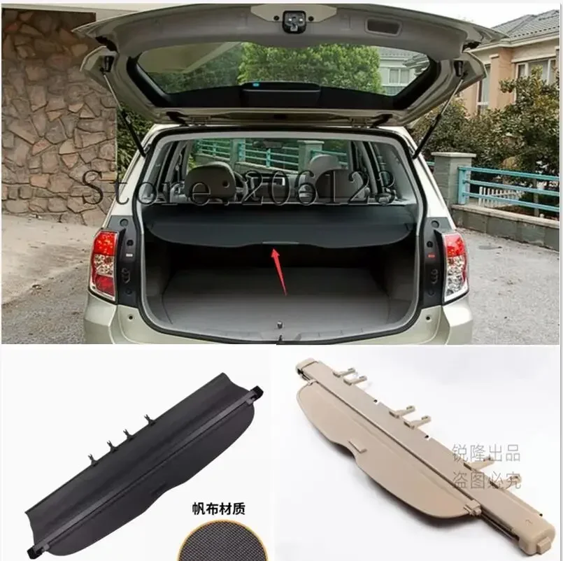 for Subaru Forester 2008 2009 2010 2011 2012 Car Rear Trunk Security Shield Cargo Cover  High Qualit Black Auto Accessories