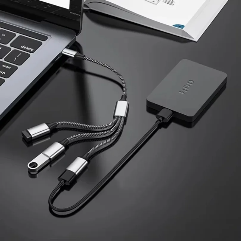 4 Ports USB Splitter Hub OTG Adapter Multi Port USB Expander Docking Station Fast Charging USB Cable Hub For Laptop PC Phone