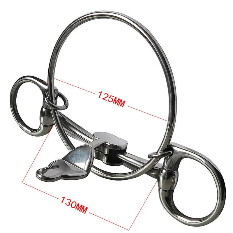 White Steel 304 Racehorse Bit Non-fading Non-peeling Tongue Press Plate Anti-bite Tongue Horse Mouth 130mm BT0205