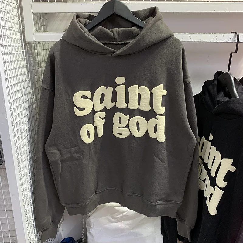 New Vintage CPFM Saint Of God Hoodie Men Women Puff Print Sweatshirts Oversize Streetwear Pullovers Hooded