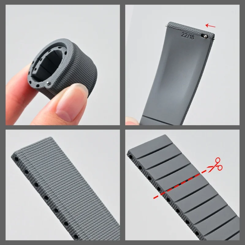 Premium Universal Quick Release FKM Watch Strap For Omega Breitling Avenger 20 21 22mm Replacement Watch band Soft Wristband Men view 5