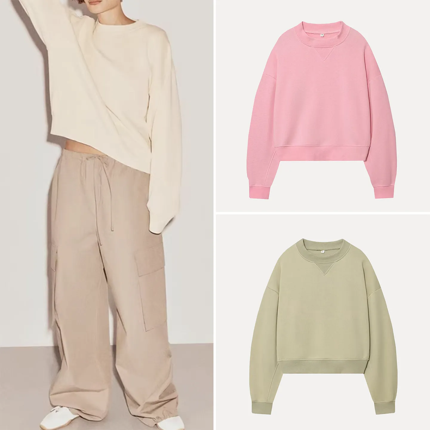 

Женская модная простая толстовка на весну 2026 года, универсальная базовая модель с круглым вырезом, длинными рукавами и стандартным кроем, женское худи