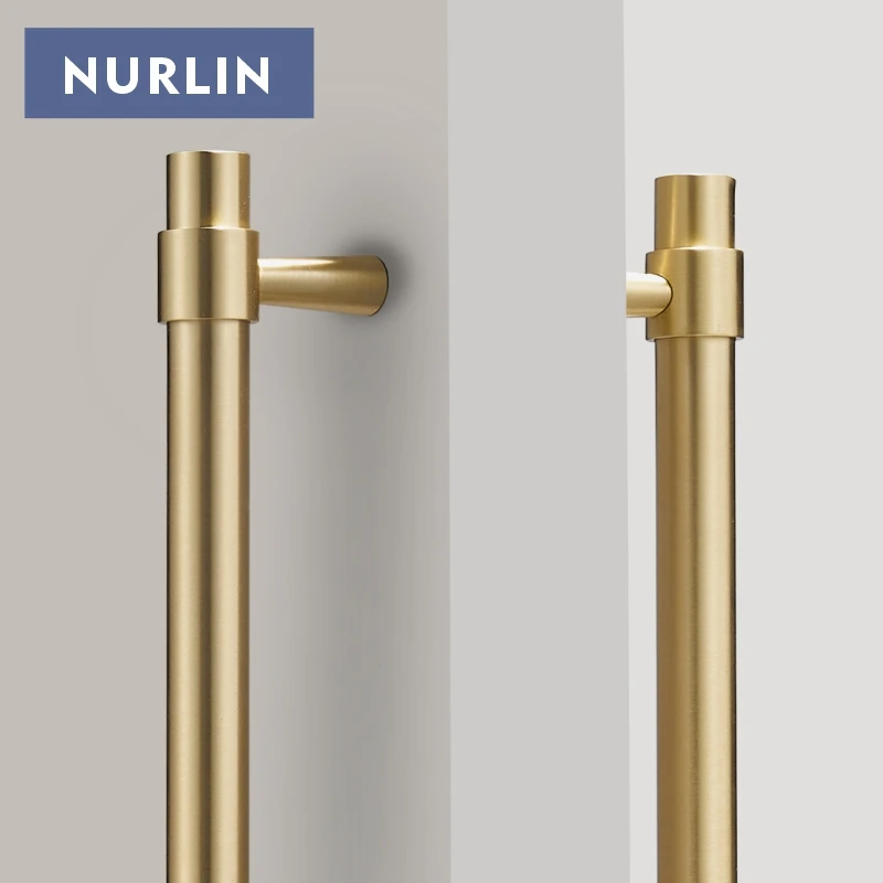 Nurlin Solid Brass Door Handle Kitchen Appliance Dishwasher Refrigeration Closet Glass Shower Door Room Gate Pull Bar  DP11