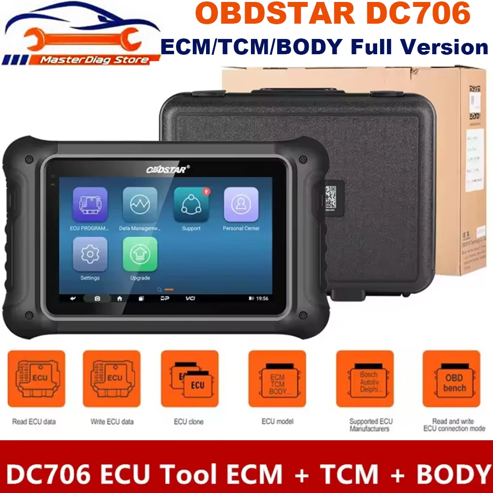 OBDSTAR DC706 ECU Tool ECM+TCM+BODY Full Version ECU Clone by OBD or BENCH for Cars Motorcycles