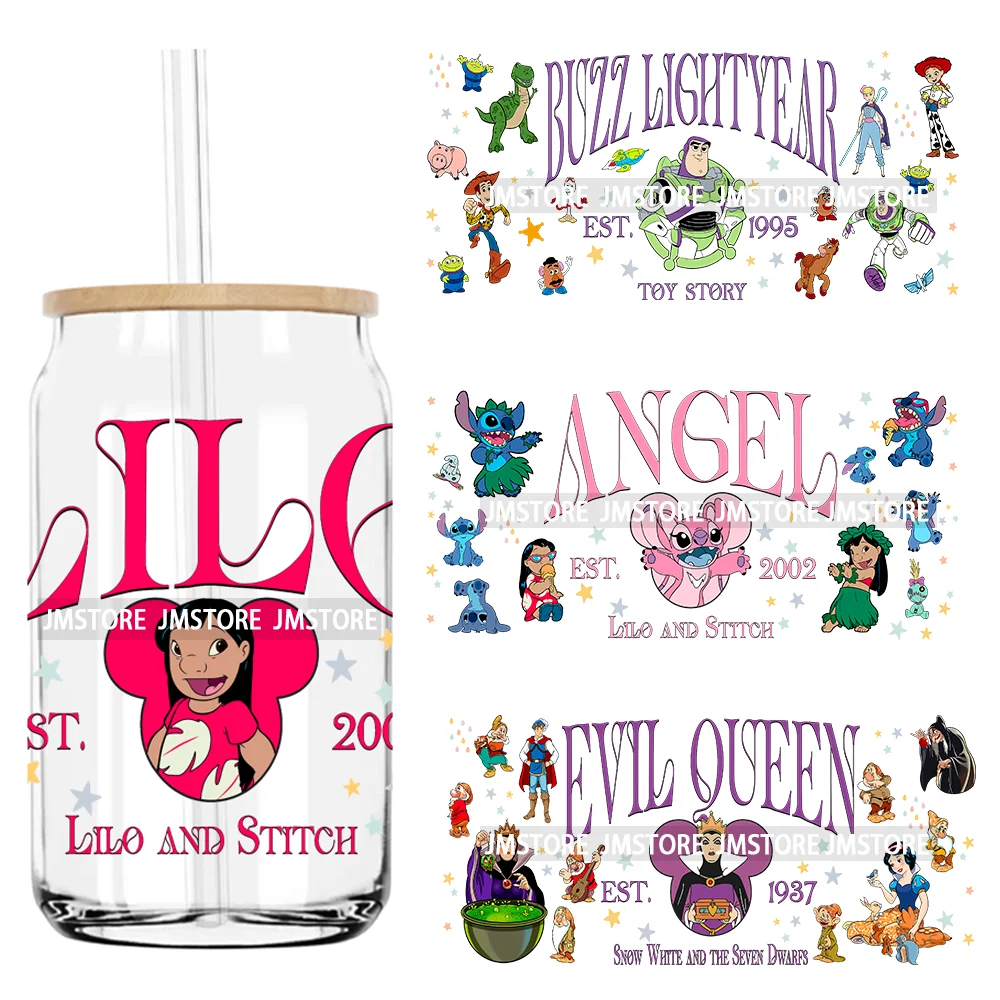 

Cartoon Movie Character Best Friends UV DTF Sticker For 16OZ Libbey Glass Cup Can Wrap Transfer Stickers Custom Labels DIY Logo