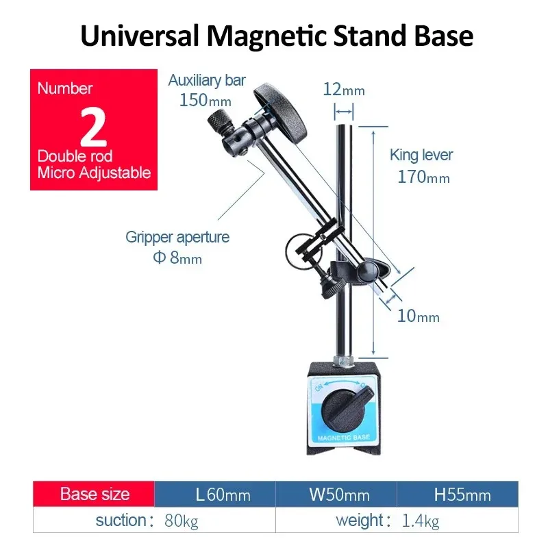 Magnetic Base Holder Stand Dial Test Indicator Gauge Magnetic Stand Holder For Equipment Calibration Center Finder Measurement