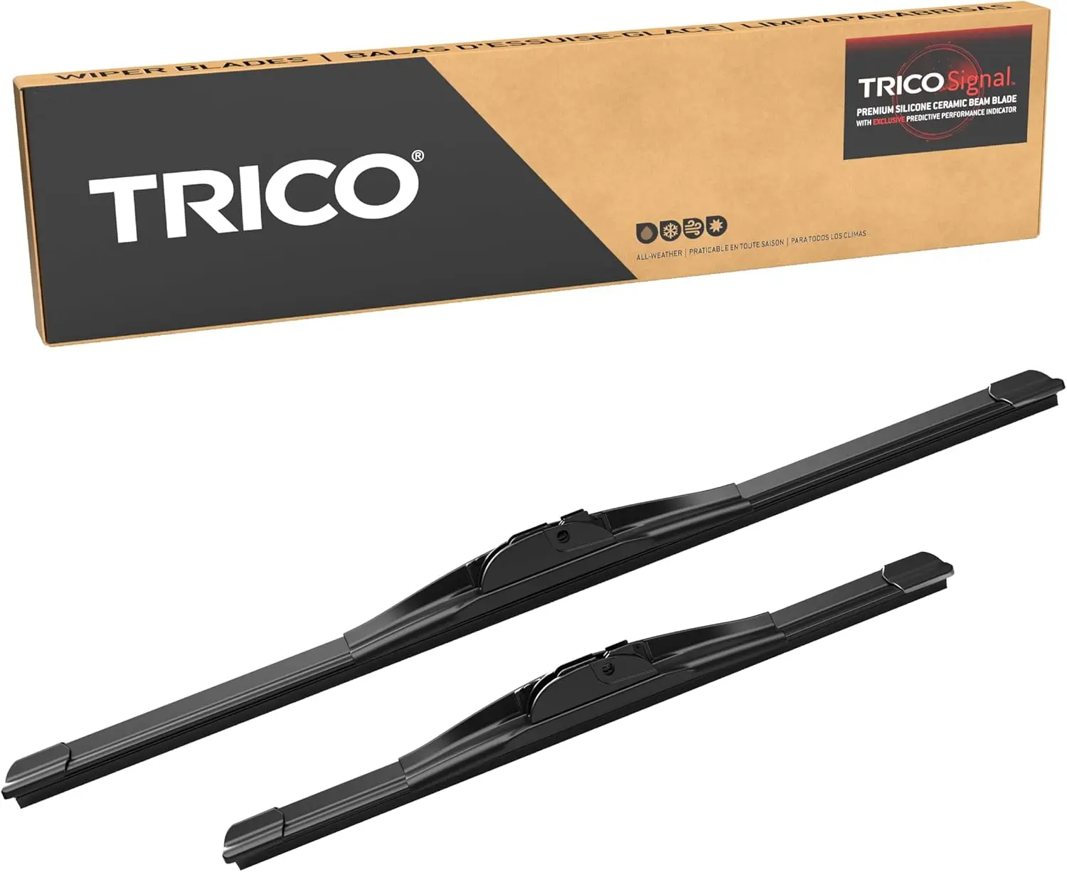 

Signal Premium Silicone 24” + 18” Automotive Replacement Windshield Wipers Beam Blades with Exclusive Predictive Performance Ind