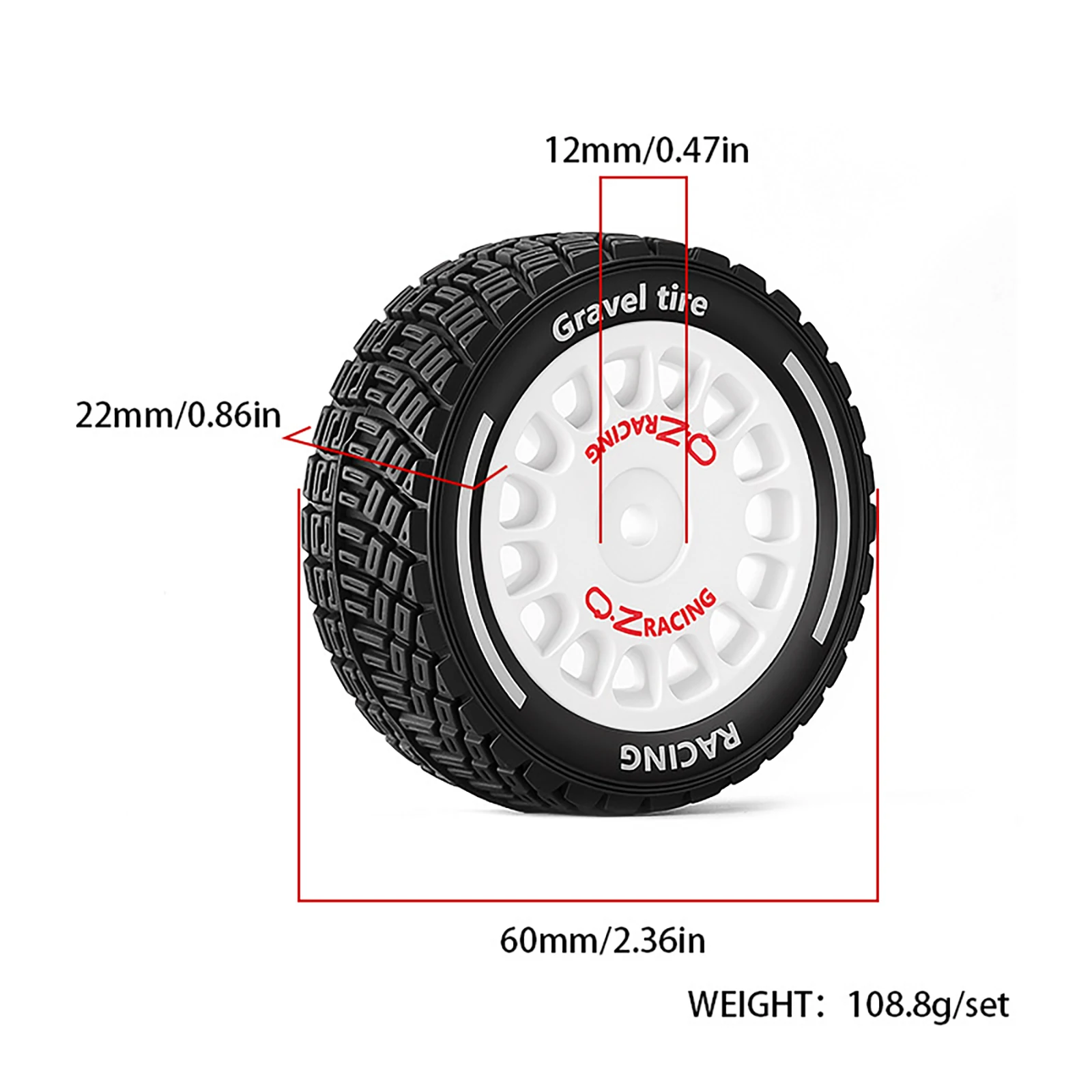 4pcs RC Rally Off-Road Buggy Wheel Hub Tire for 1/14 MJX Hyper Go 14301 14302 14303 14304 RC Car Upgrade Accessories view 3