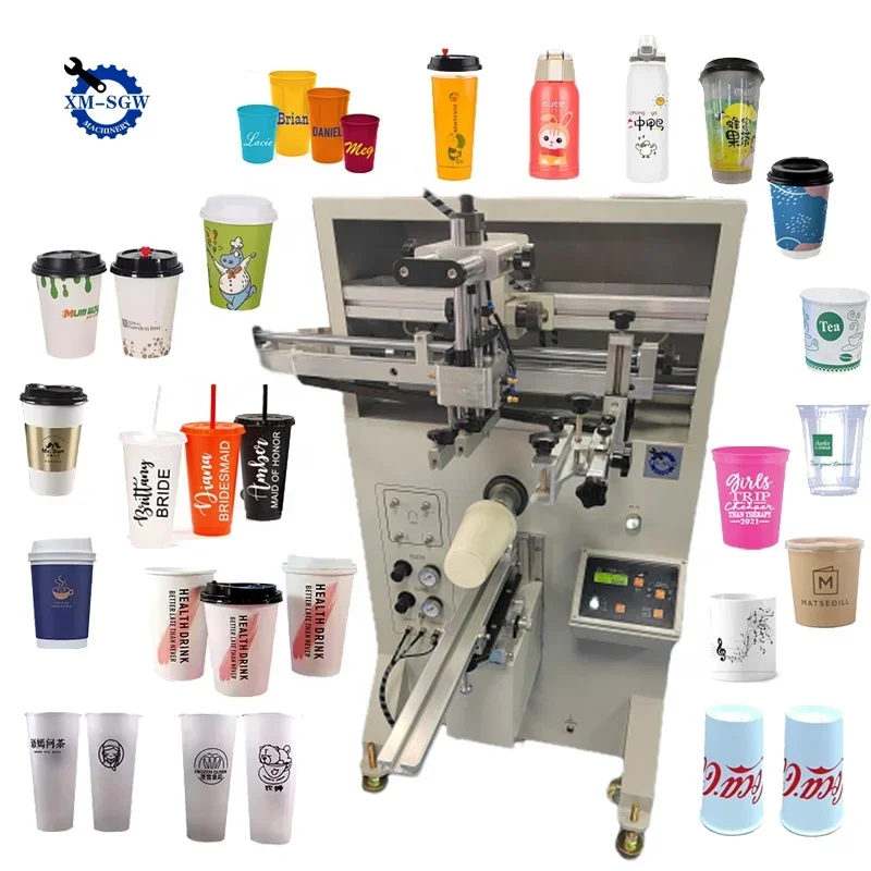 Hot Sale Automatic Curved Surface Plastic Cup Silk Screen Printing Machine Cup Printer