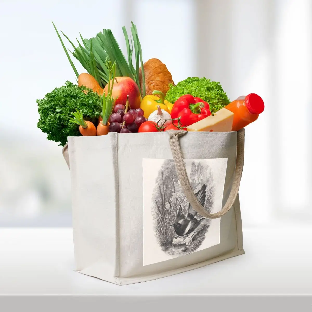 Magpie by Charles-Fran?ois Daubigny Tote Bag Portable shopping bag Women bags Cloth bags